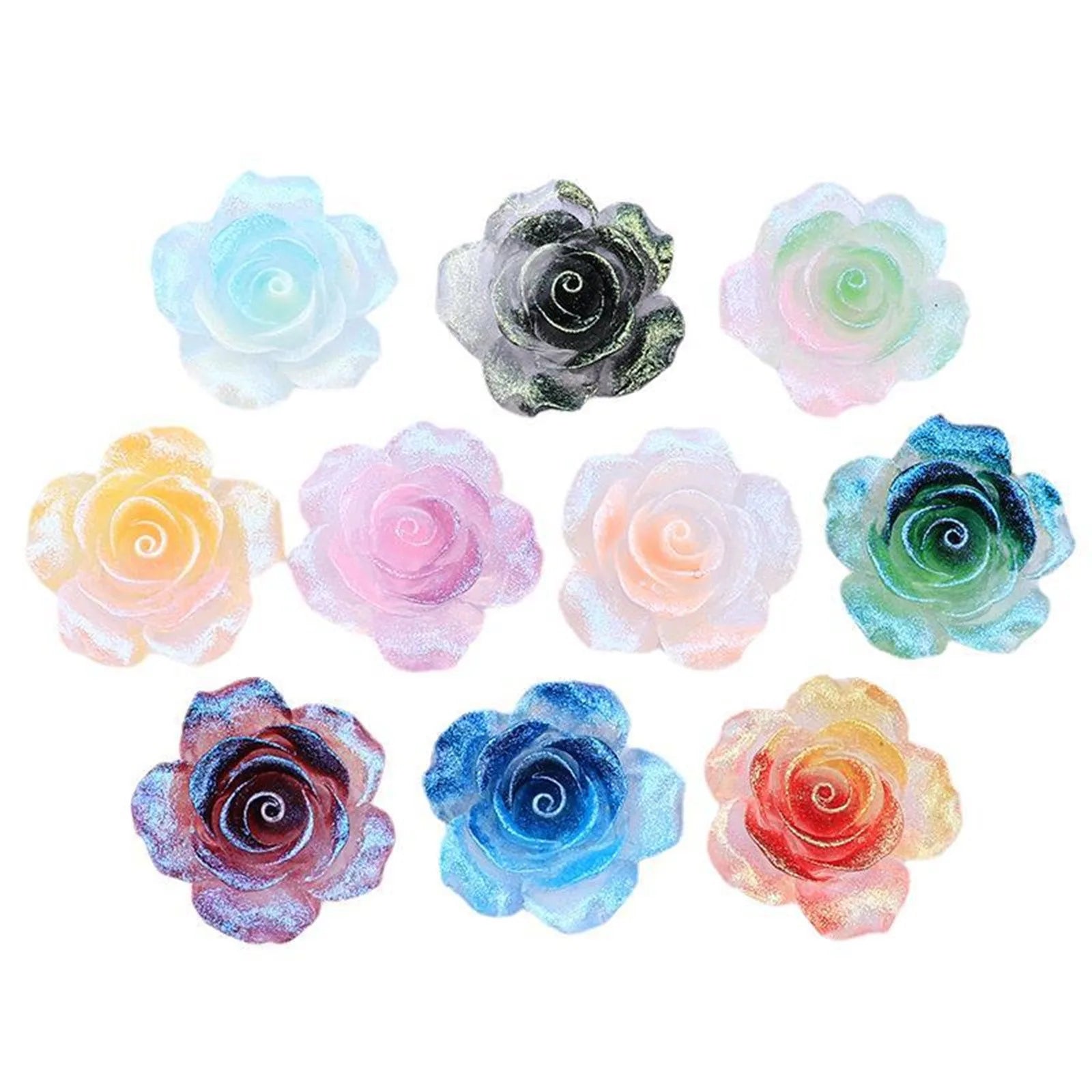 2PCS 37mm Glow-in-the-Dark Rose Rhinestone Trim