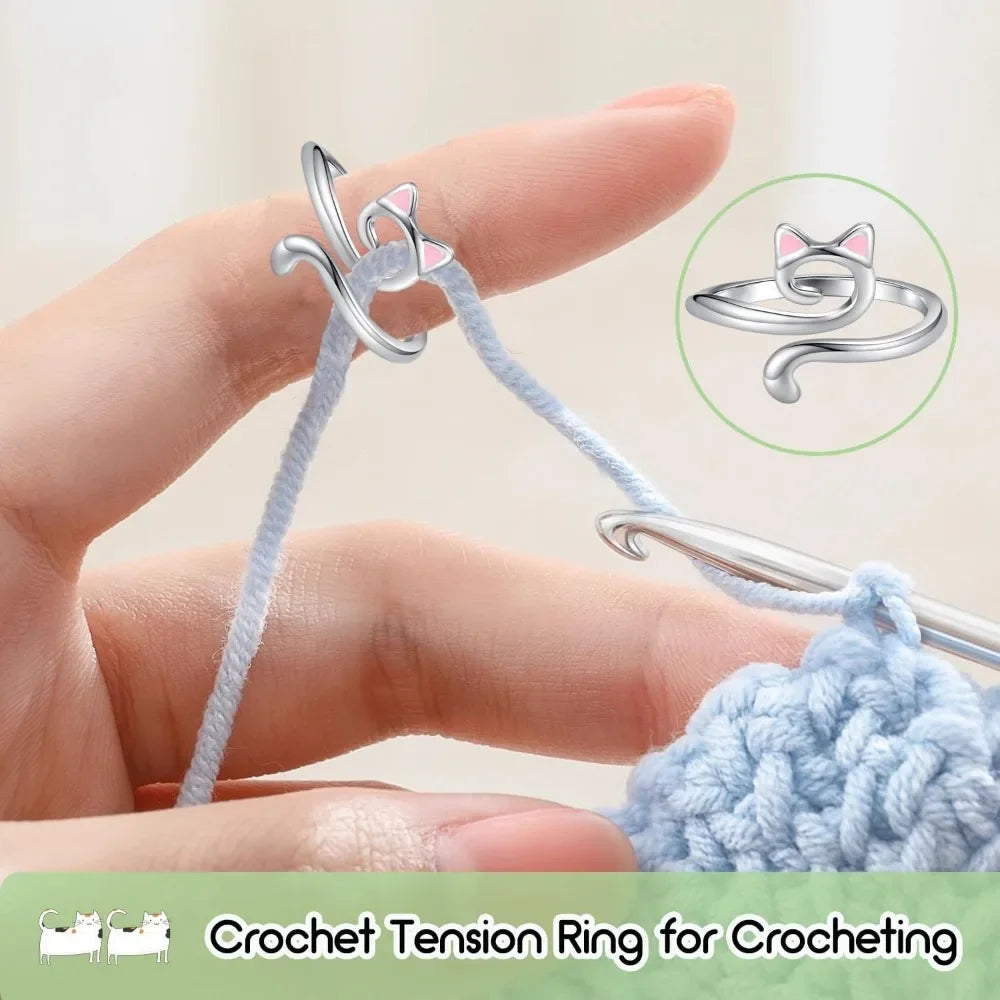 Adjustable Cat Ring Crochet Tension Guide
