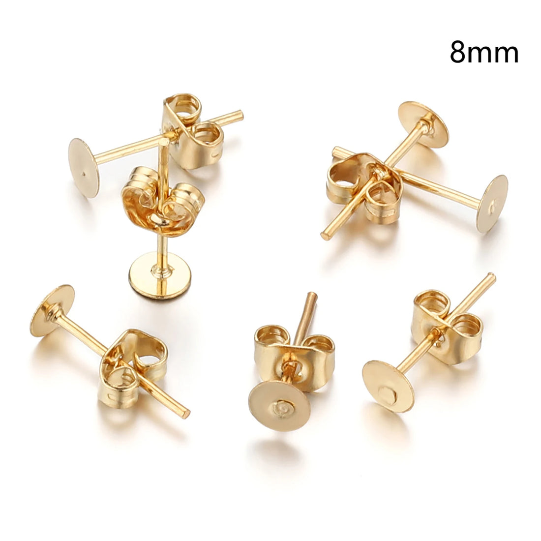 Blank Post Earring Studs with Ear Backs