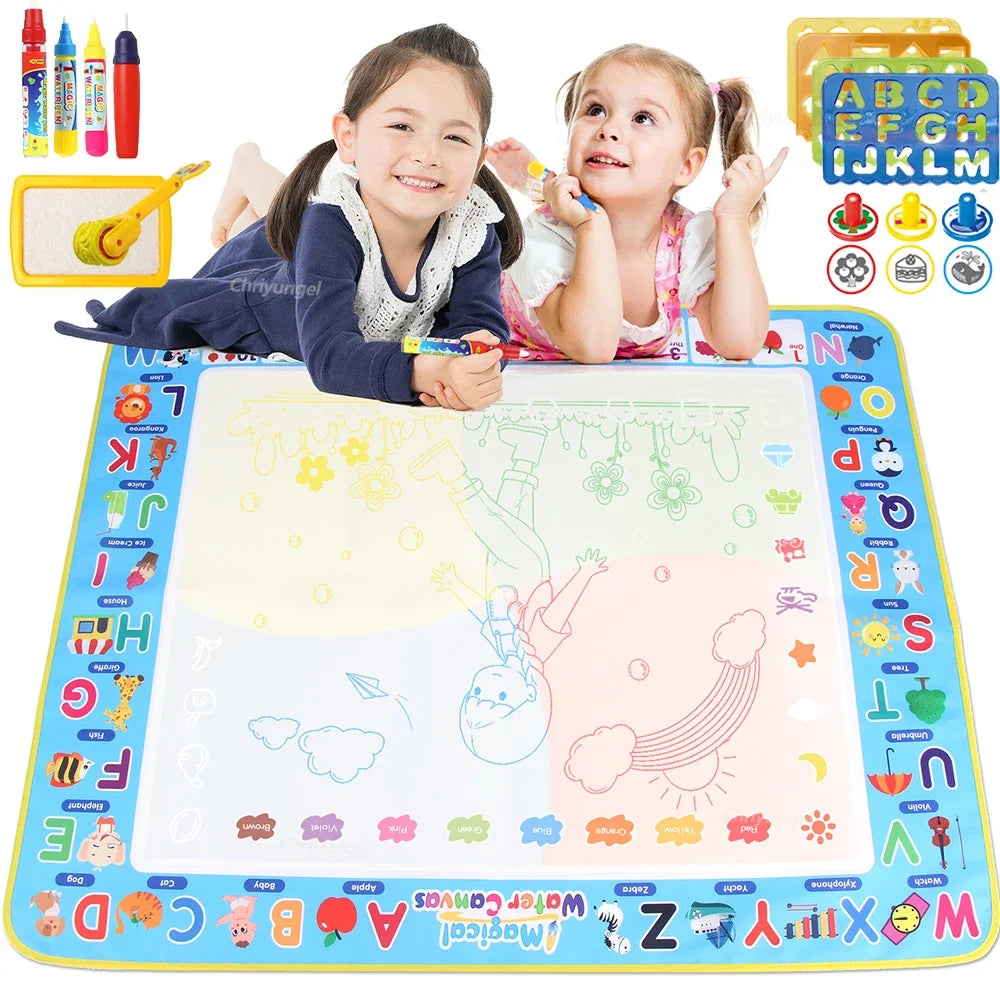 Reusable Magic Water Drawing Mat – 100x80cm Montessori Doodle Board