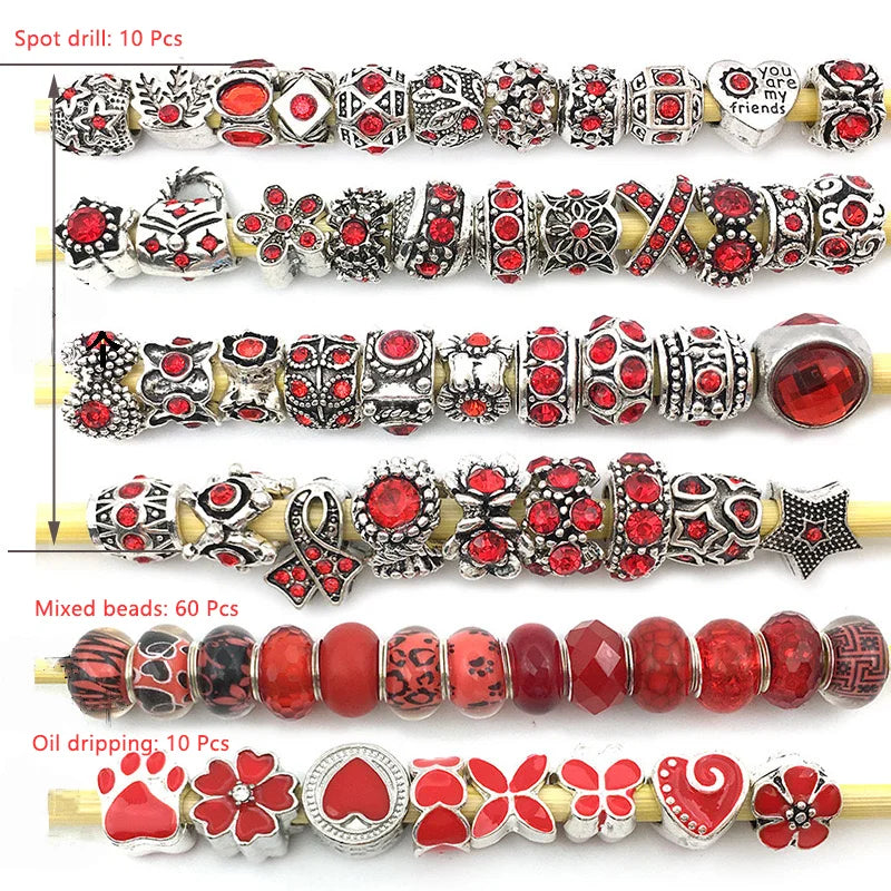 80PCS Large Hole Purple Resin Beads Set