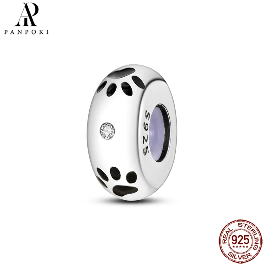 PANPOKI S925 Sterling Silver Silicone Spacer Beads