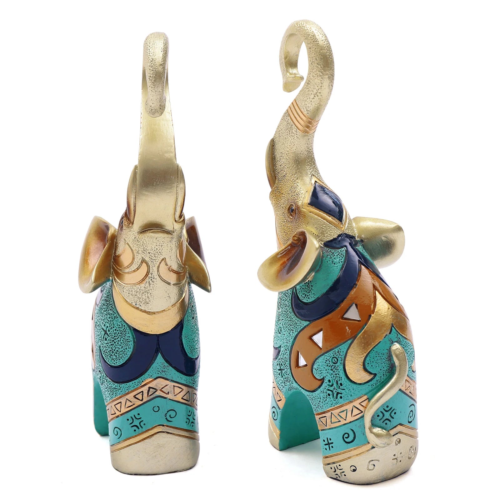 2PCS Feng Shui Resin Elephant Statues