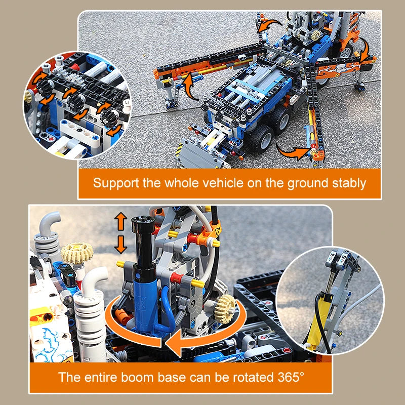 Mould King 19014 Pneumatic Concrete Pump Truck Building Set