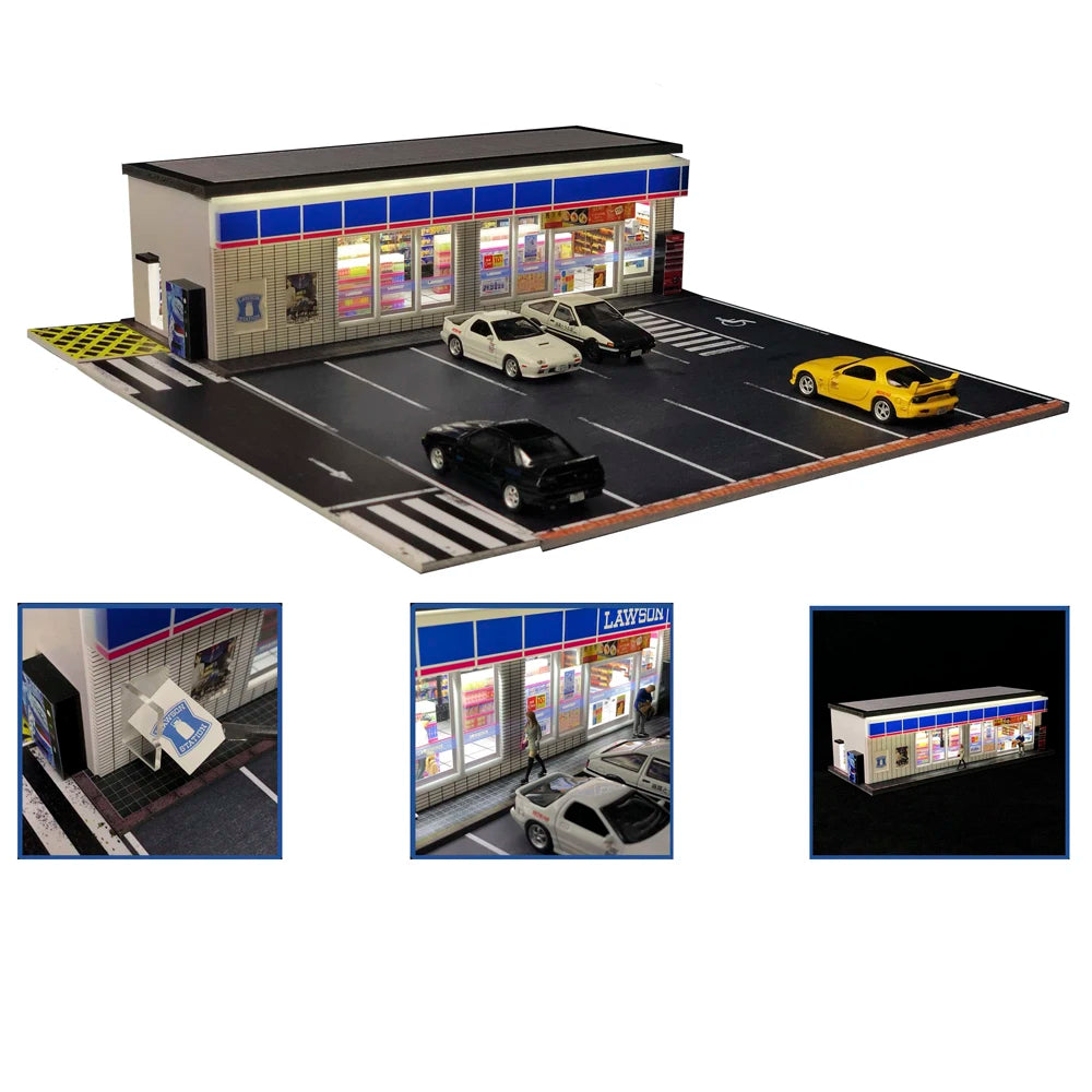 1:64 G-FANS Diorama Car Garage – LED Display Scene Model