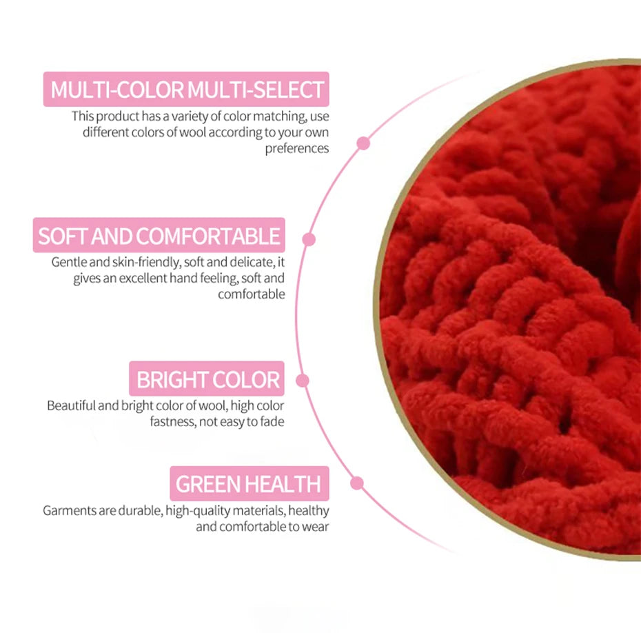 QJH Chunky Thick Polyester Jumbo Yarn Ball 100g