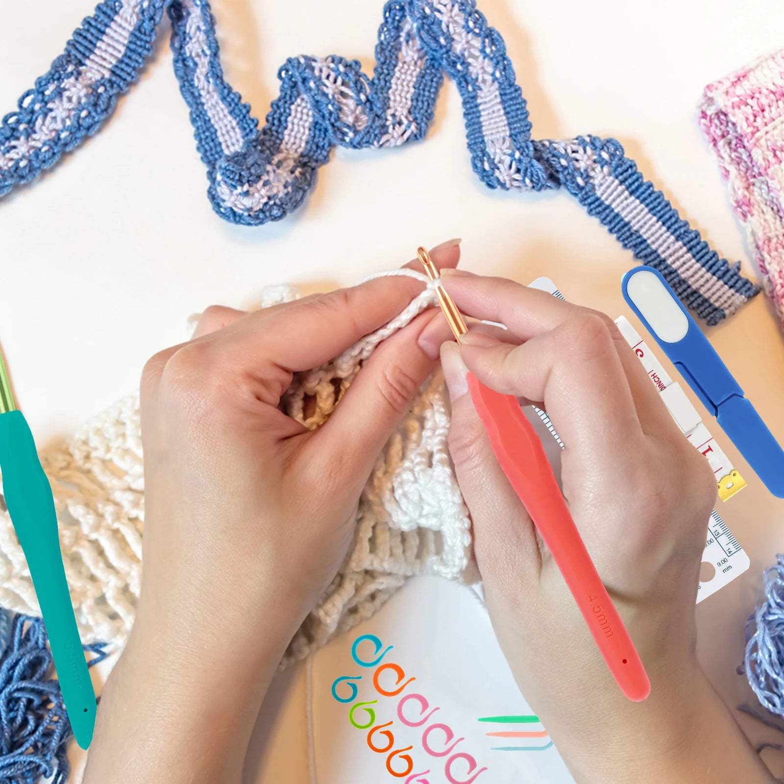 DIY Anti-Slip Crochet Hook Set (2-6mm)