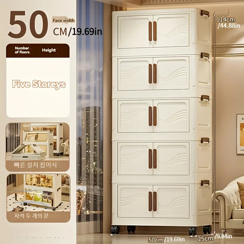 Foldable Storage Box with Clear Door – Durable Organizer for Home Use