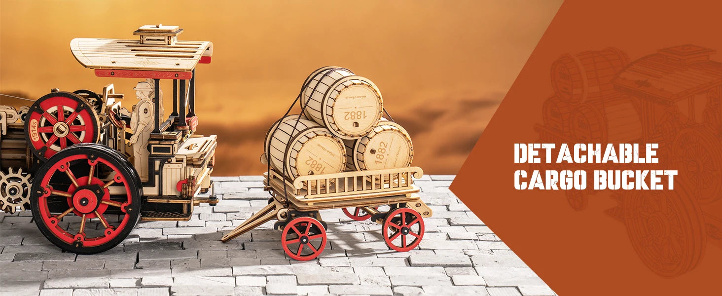 Robotime ROKR 3D Wooden Car Model – 1:28 Steam Locomotive Kit
