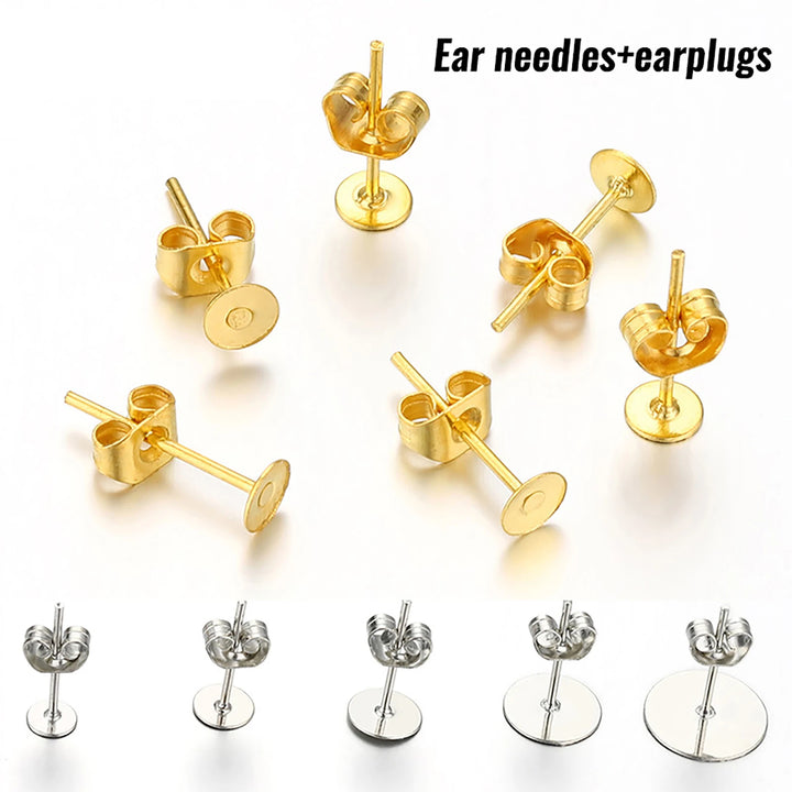 Blank Post Earring Studs with Ear Backs