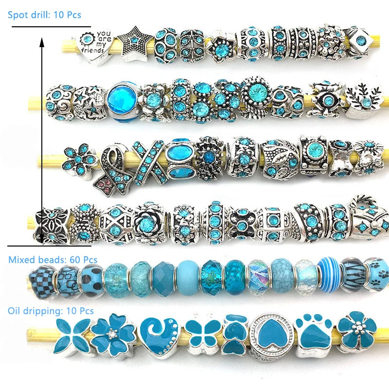 80PCS Large Hole Purple Resin Beads Set