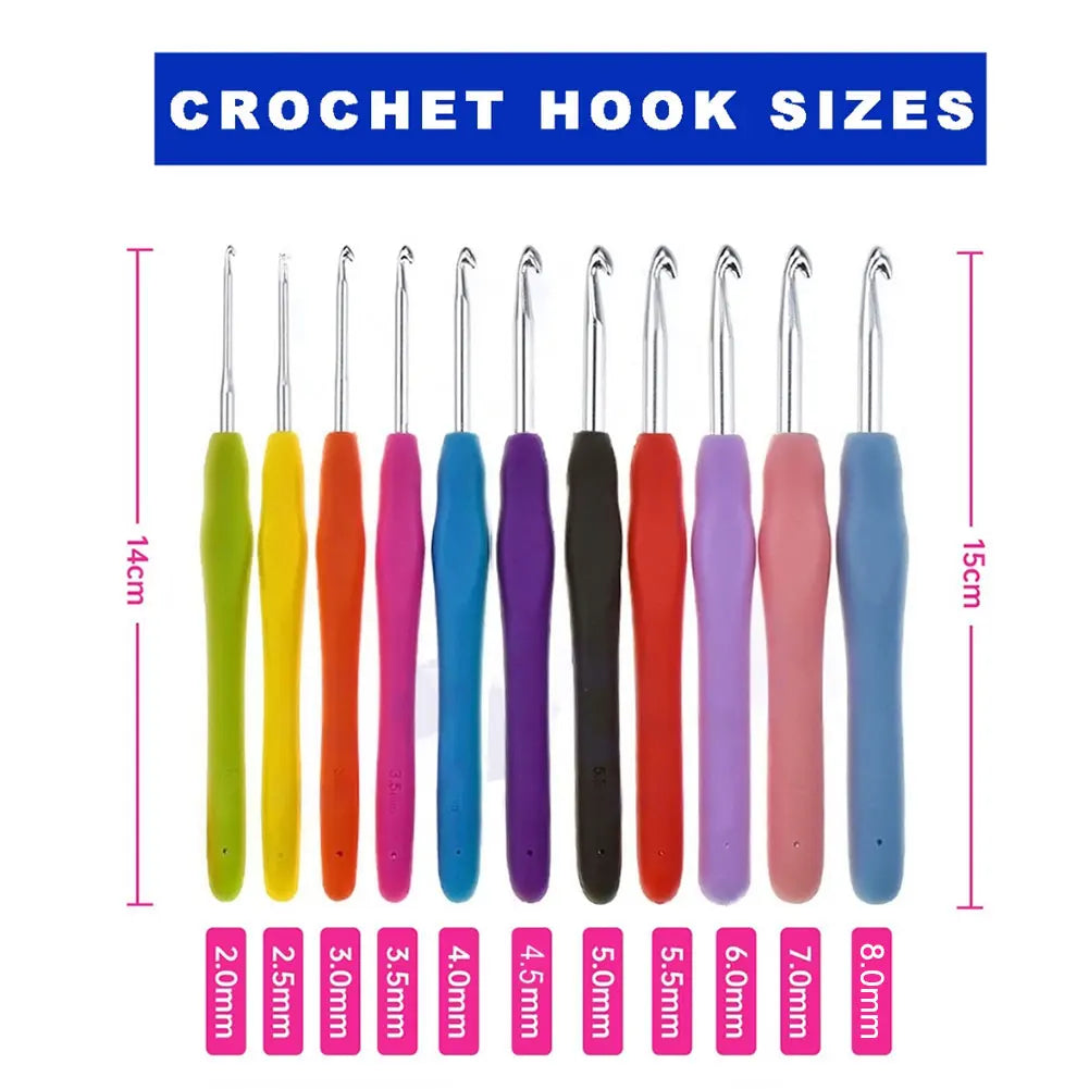Colorful Crochet Hooks Set with Case