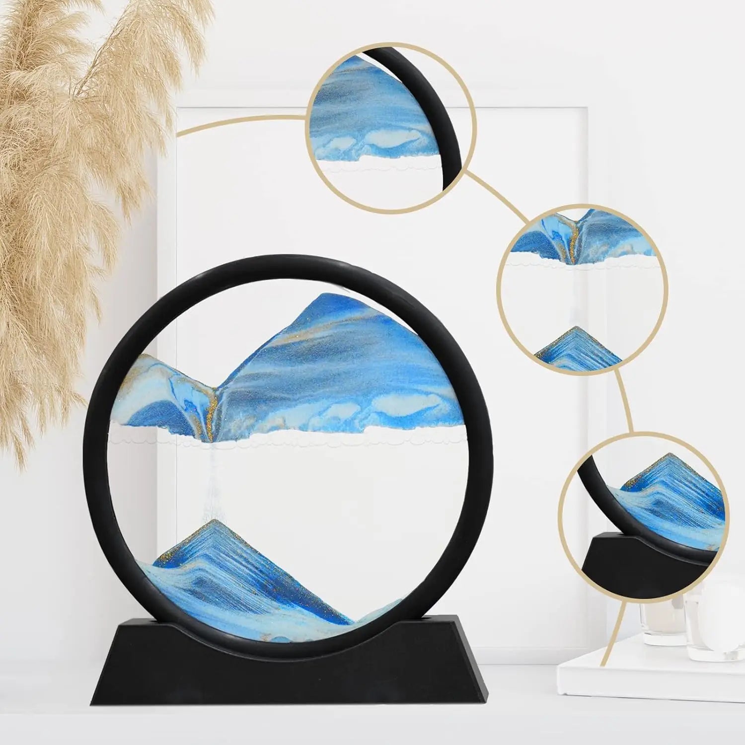 3D Quicksand Hourglass Art – Flowing Sandscape Home & Office Decor