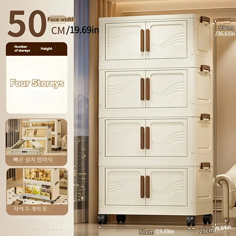 Foldable Storage Box with Clear Door – Durable Organizer for Home Use