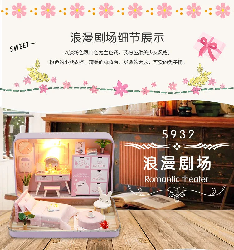 Mini Box Theater DIY Dollhouse Kit – Portable Craft Toy Set