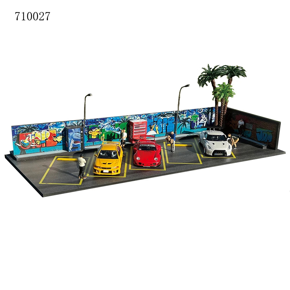 1:64 G-FANS Diorama Car Garage – LED Display Scene Model