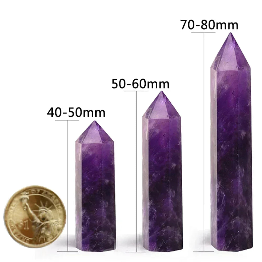 Natural Crystal Point Wand – Rose Quartz & Amethyst