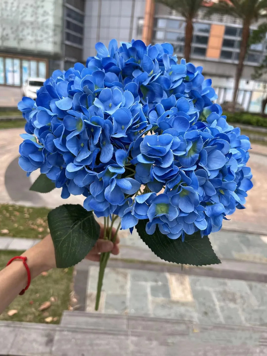 5-Head Large Artificial Hydrangea – Silk Flowers for Wedding & Home Decor