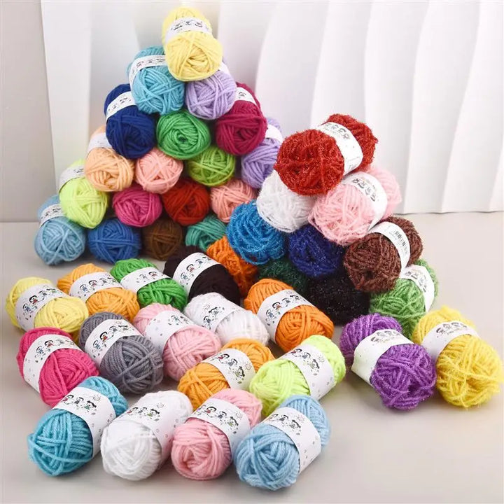 12-Color Acrylic Fiber Yarn Set for Knitting & Crochet