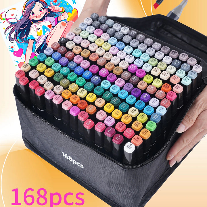 Art Marker Set – 12 to 168pcs Dual Tip Watercolor Brush Pens