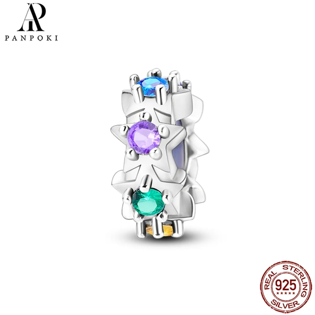 PANPOKI S925 Sterling Silver Silicone Spacer Beads