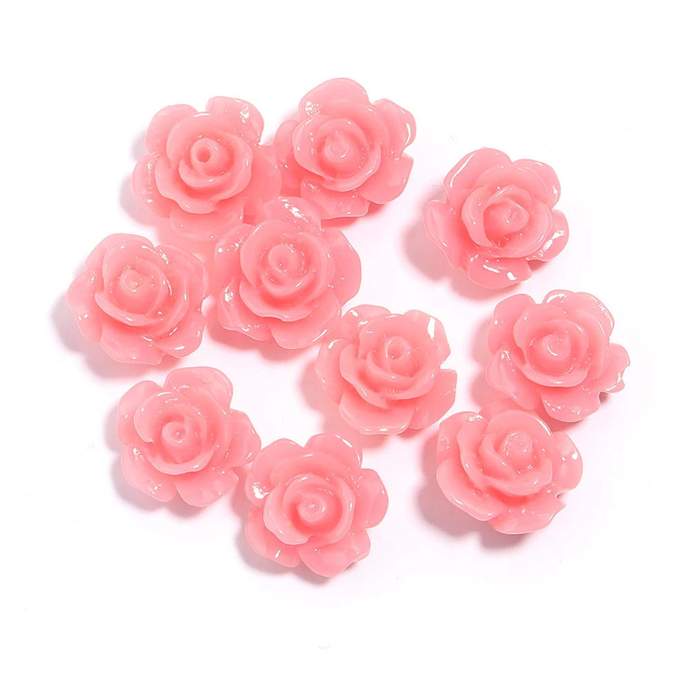 Rose Camelia Flower Coral Beads Strand