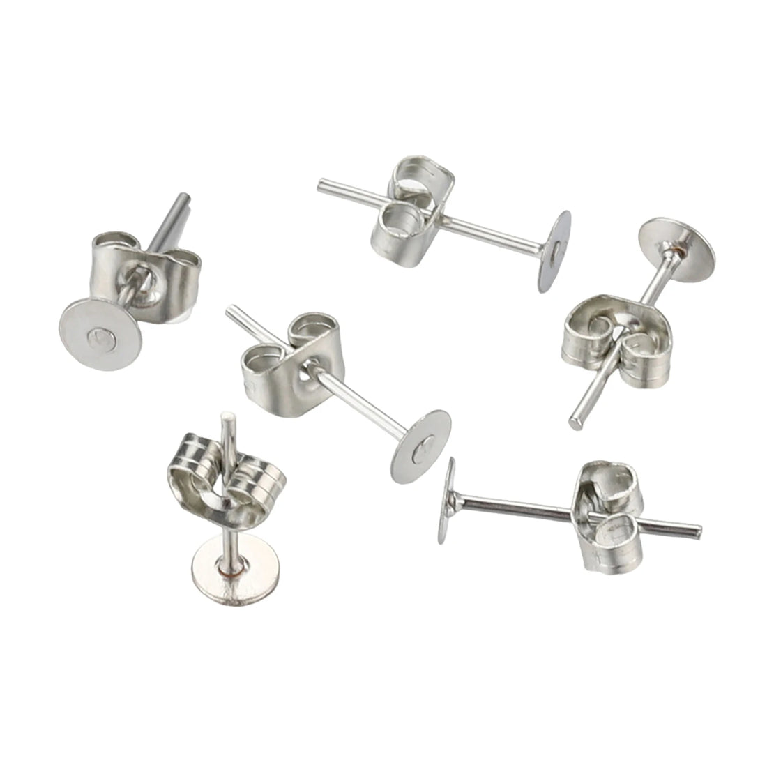 Blank Post Earring Studs with Ear Backs