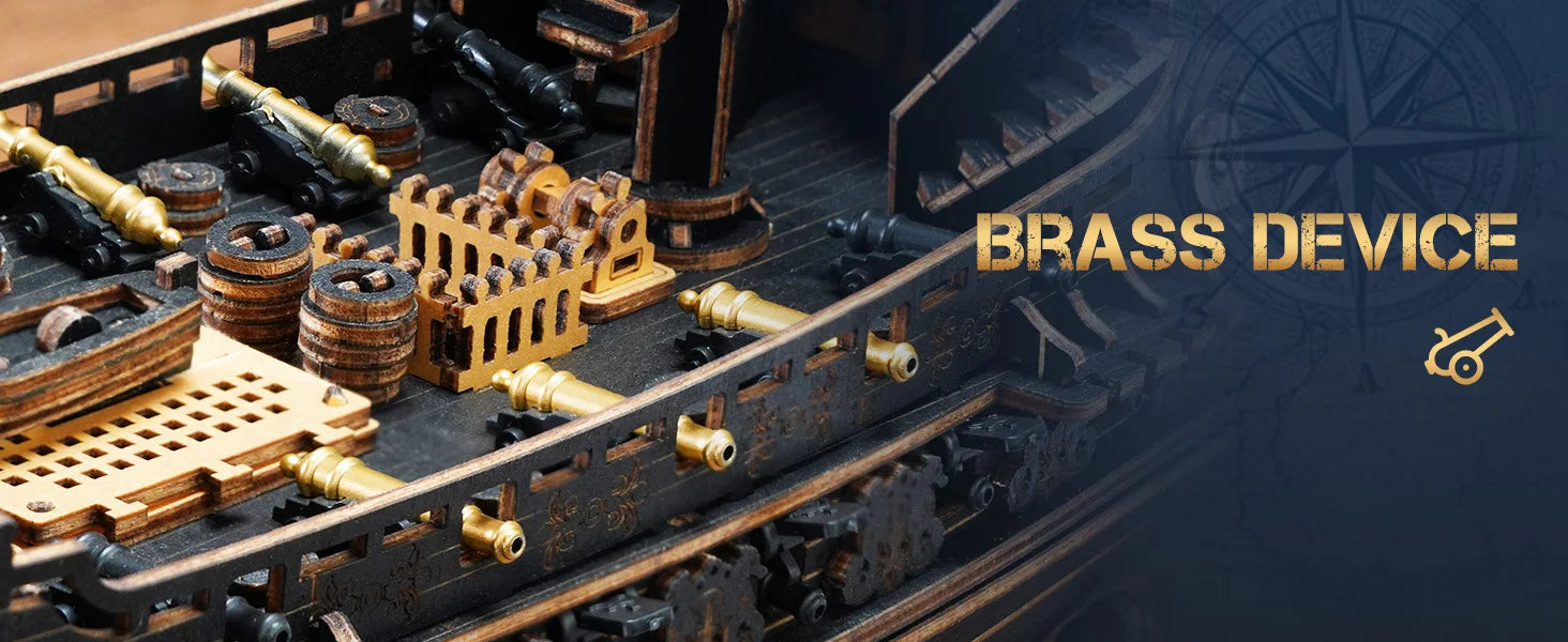 Robotime ROKR Wooden Seahouse Barque – 3D Puzzle Model Kit