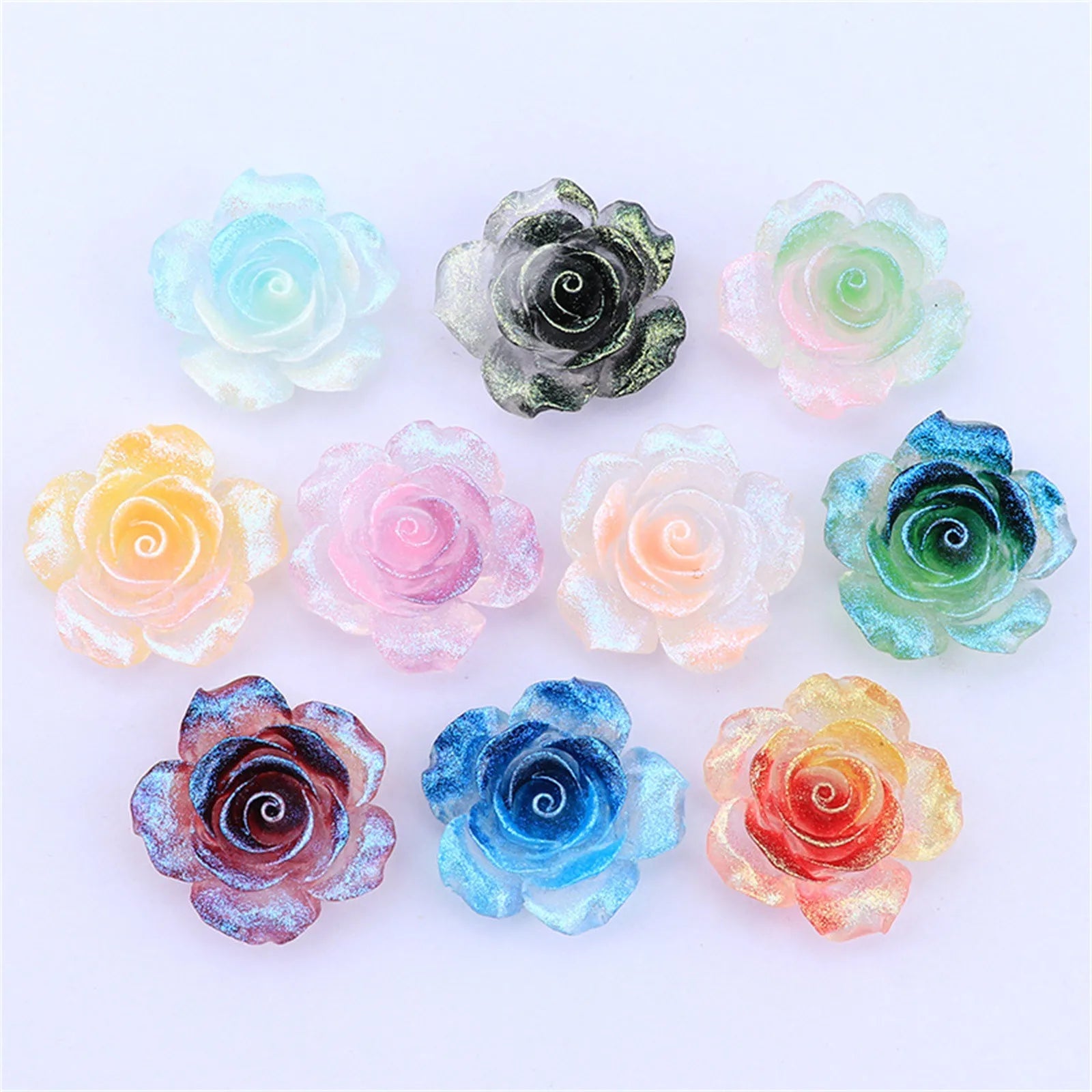 2PCS 37mm Glow-in-the-Dark Rose Rhinestone Trim