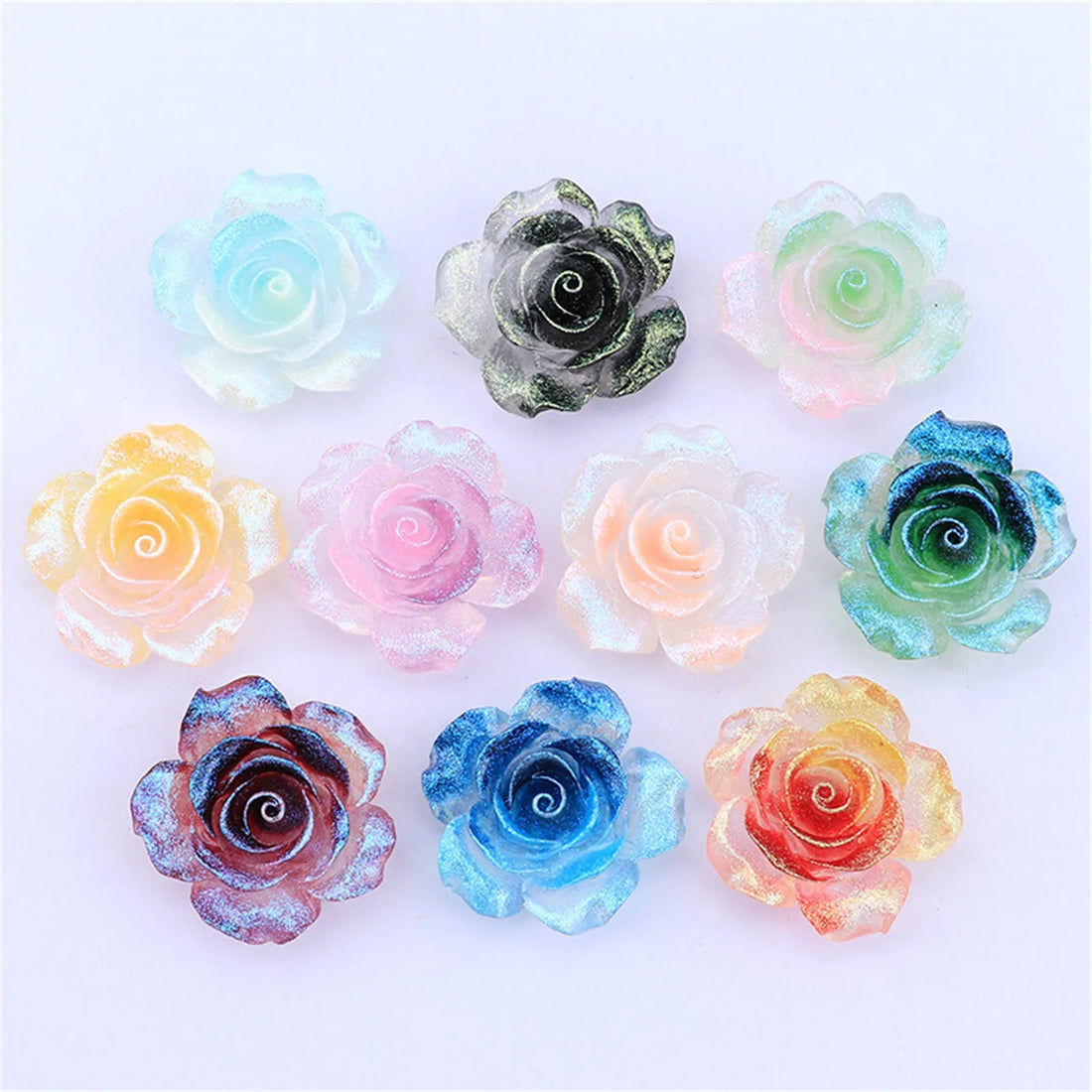 2PCS 37mm Glow-in-the-Dark Rose Rhinestone Trim