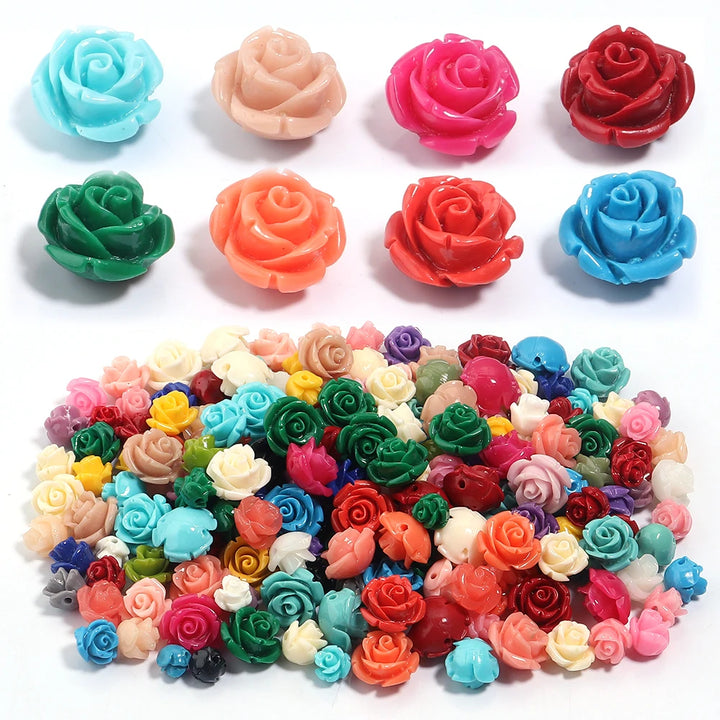 Rose Camelia Flower Coral Beads Strand