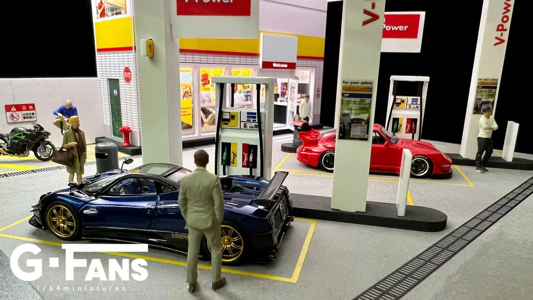 1:64 G-FANS Diorama Car Garage – LED Display Scene Model